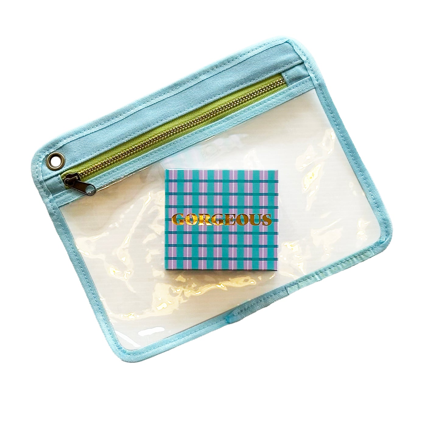 Message on Soap - GORGEOUS - in Blue Travel Pouch