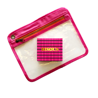 Message On Soap - BISOUS in Pink Travel Pouch