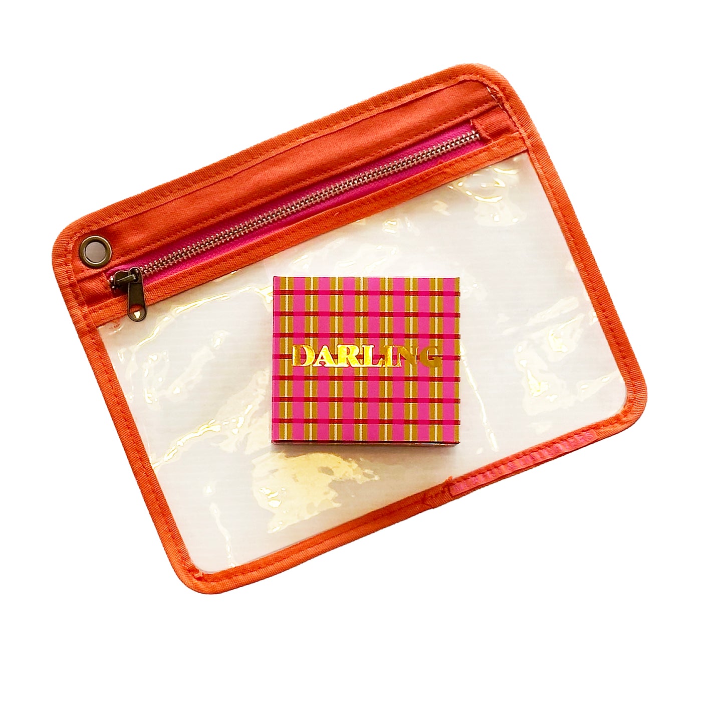 Message on Soap - DARLING in Orange Travel Pouch