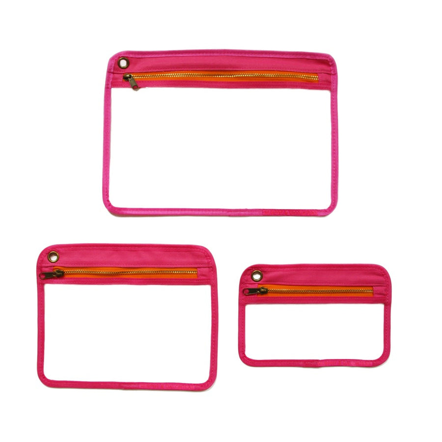 Travel Pouch - Set of 3 - Pink
