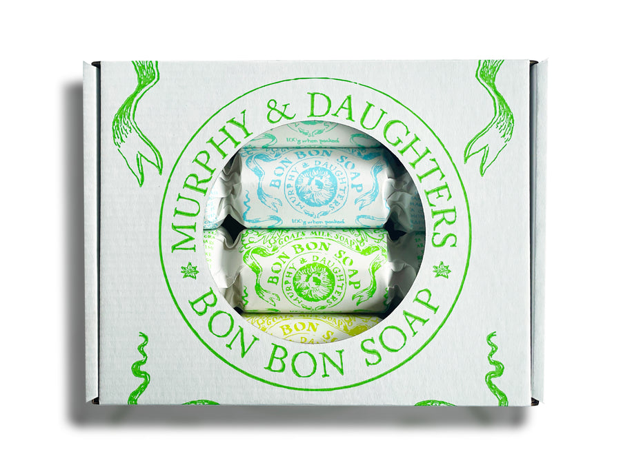 Gift Set of Four Bon Bon Soaps - Four cool coloured wrappers