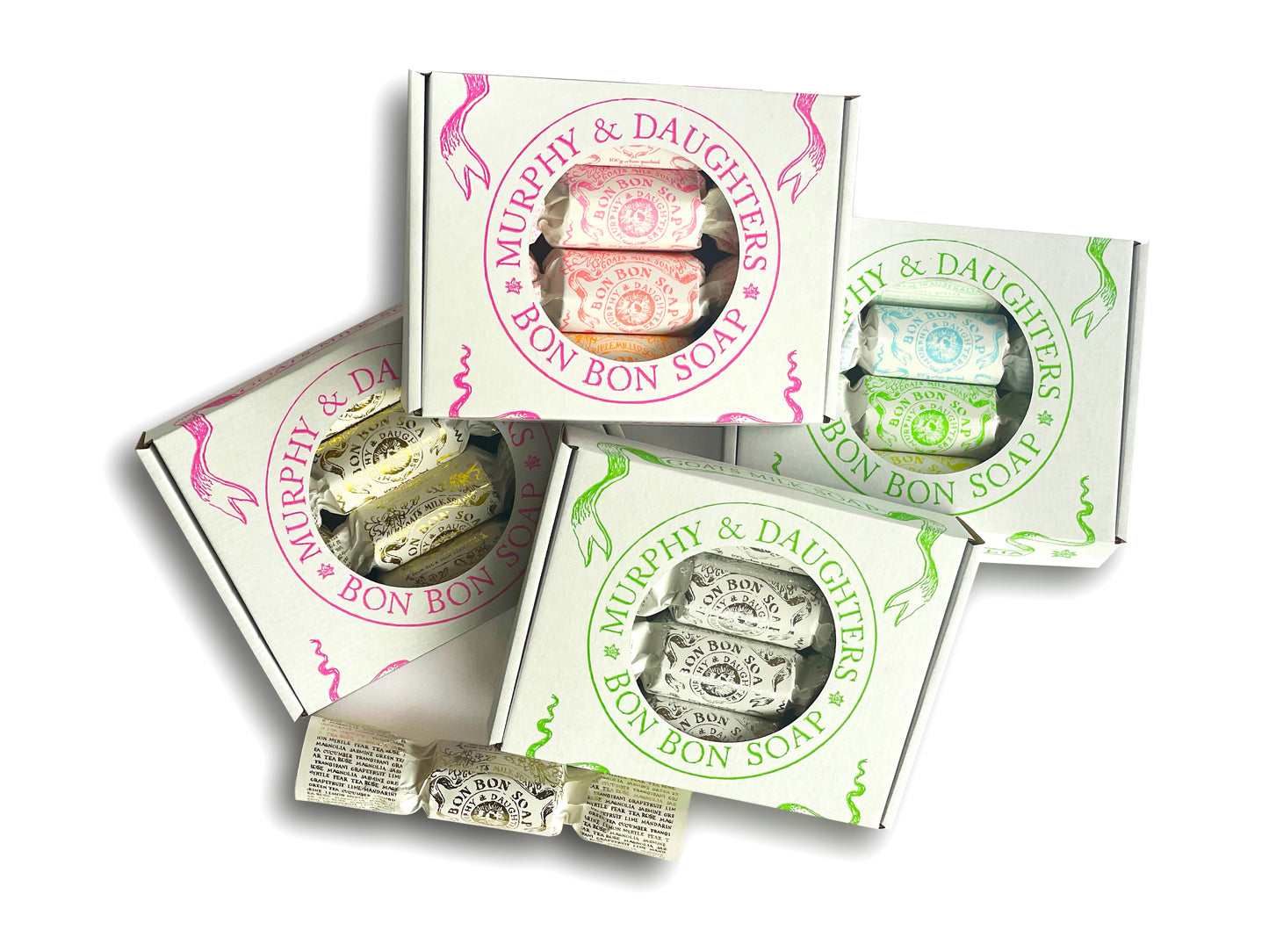 Gift Set of Four Bon Bon Soaps - four gold foiled wrappers