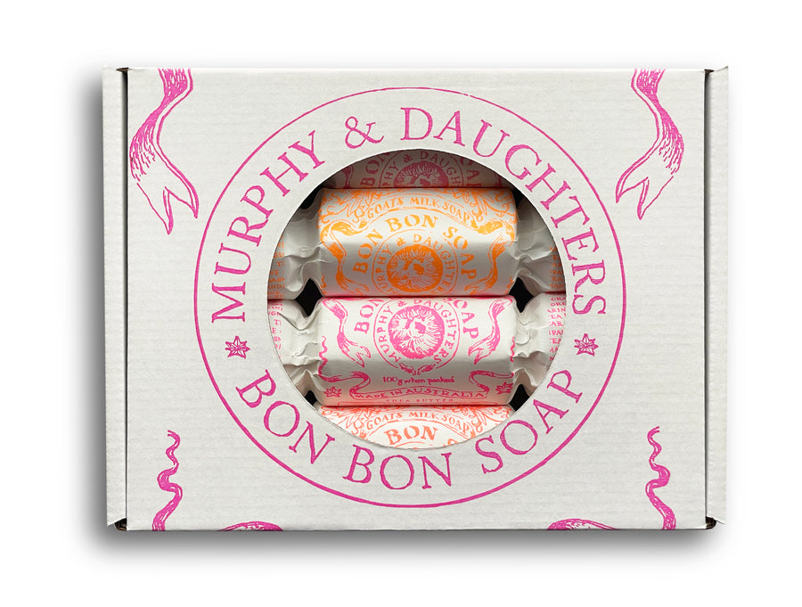 Gift Set of Four Bon Bon Soaps - Four warm coloured wrappers